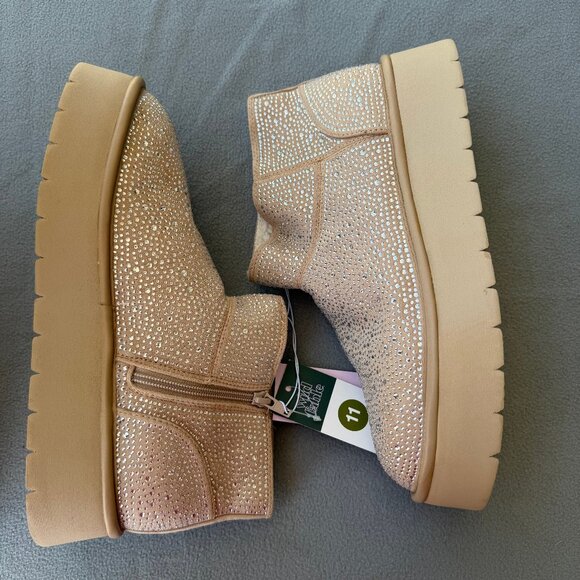 Women's Missy Platform Booties with Memory Foam Insole - Wild Fable Beige 11 - Picture 8 of 10